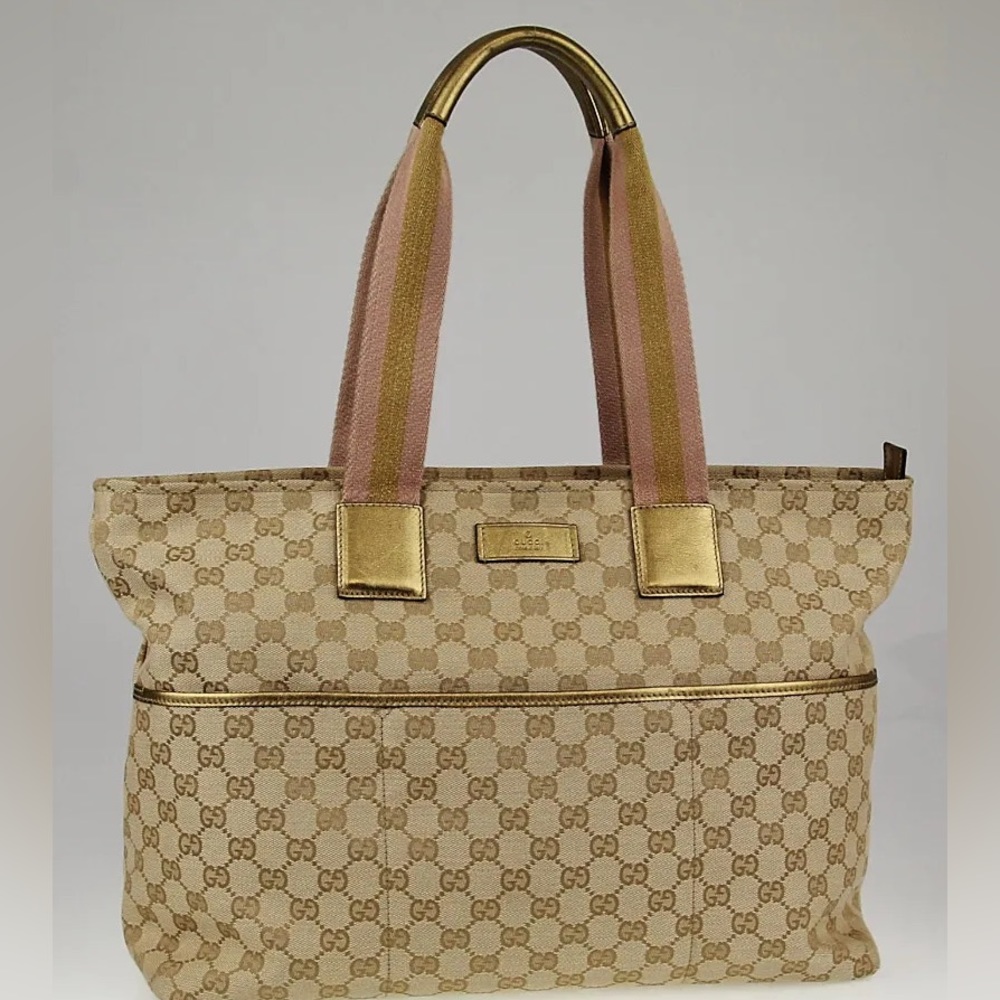 Authentic Gucci Canvas Diaper Bag (Used)